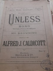 CALDICOTT AND BROWNING/ UNLESS/ VOICE PIANO AND CELLO OR VIOLIN