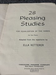 28 Pleasing Studies 1956 Paperback Piano Song Book Ella Ketterer Theodore Presse