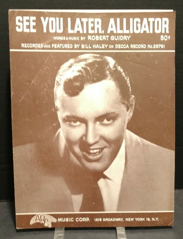 See You Later Alligator Sheet Music Bill Haley Piano Voice 1950s Rock N Roll F1F