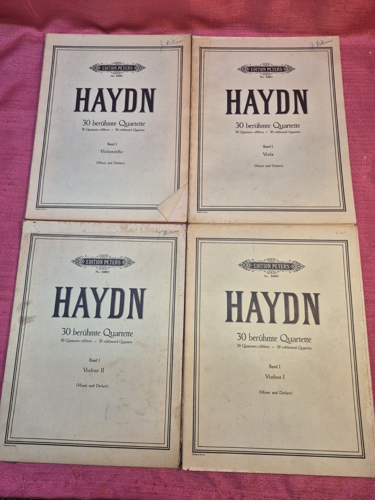Vintage Haydn 30 Celebrated Quartets Band I Complete 4 Parts Edition Peters Set