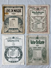 Lot of 41 Vintage/Antique Sheet Music for PIANO – WALTZES (1890s-1940s)