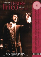 Arias for Lyric Tenor Cantolopera Vocal Piano Opera Sheet Music Book CD Pack