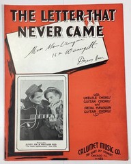 Piano Sheet Music The Letter That Never Came By Mort H. Glickman Guitar Uke 1935