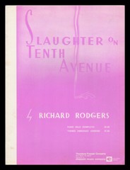 SLAUGHTER ON TENTH AVENUE Rodgers ca1965 Edition THEME PIANO SOLO Sheet Music