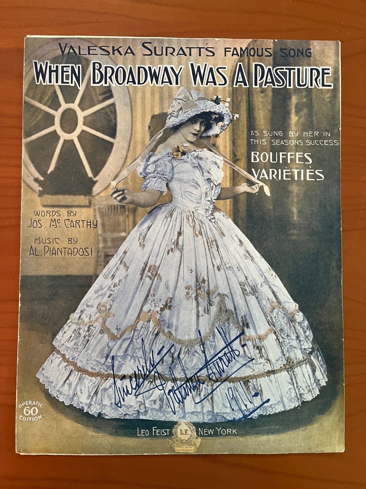 When Broadway Was A Pasture sheet music, 1911, featuring Valeska Suratt