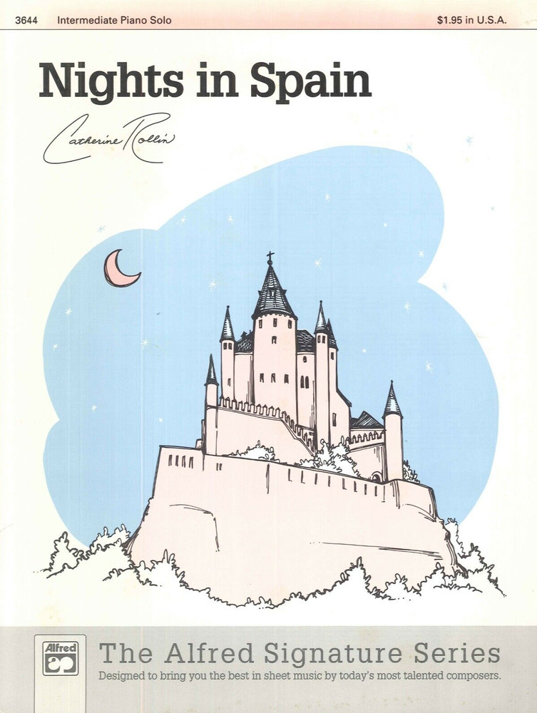 Nights In Spain Intermediate Piano Solo Sheet Music 1990 Rollin Alfred #3644