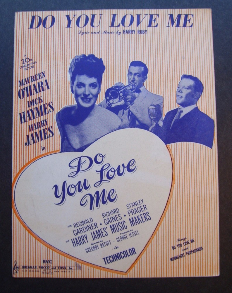 Do You Love Me sheet music Maureen O&rsquo;Hara Dick Haymes Harry James