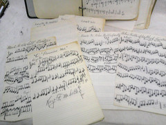 1939 1942 Binder w/ handwritten sheet music Notes in pencil by musician PIANO ?