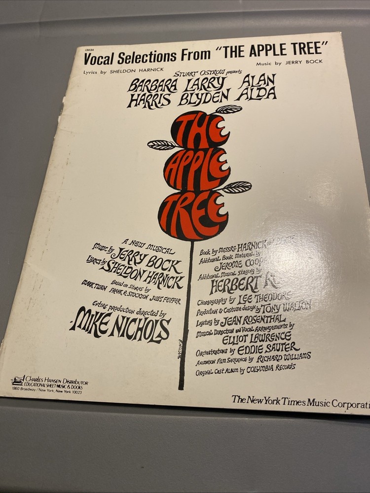 60s BOCK & HARNICK SHOW TUNE SELECTIONS–sheet music APPLE TREE
