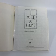 I Will Be Here Songbook 10 Wedding Songs Medium Voice Sparrow 1989