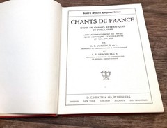 CHANTS DE FRANCE Jameson Heacox 1922 HC Song Book French Heath & Co