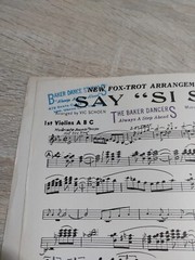 Say Si Si Fox Trot Arrangement vintage Vic Shoen Full Score