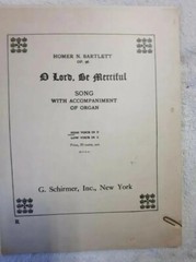 O Lord Be Merciful Homer Bartlett Gospel Organ Piano Vocal Sheet Music 1890