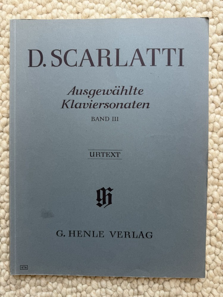 Selected Piano Sonatas Band Vol. 3 Domenico Scarlatti Henle Verlag VTG Urtext