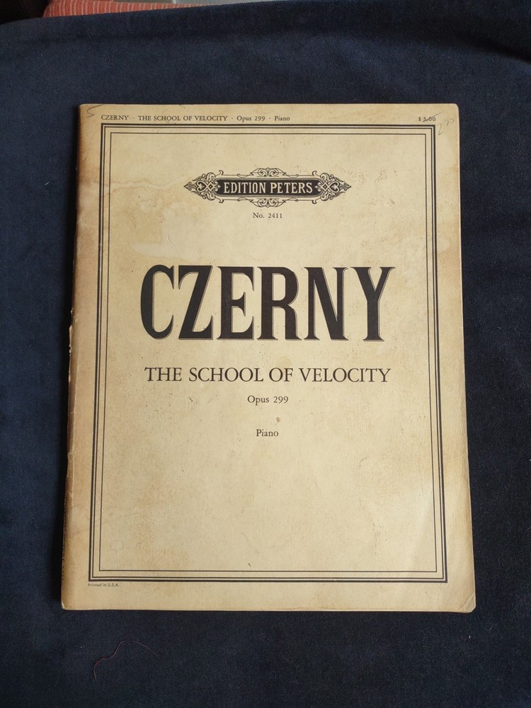 Vintage Carl Czerny School Of Velocity Opus 299 For Piano Edition Peters No 2411