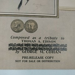 Thomas A Edison Miracle Man 1929 Advertising GraybaR Electric Co Sheet Music
