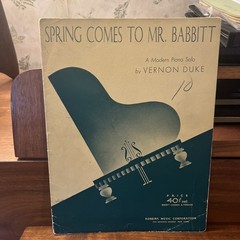 Novelty Piano Solo SPRING COMES TO MR BABBITT 1939 ROBBINS VERNON DUKE RARE