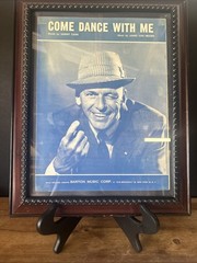 Vintage 1959 Sheet Music. by Frank Sinatra. Come Dance With Me- Framed