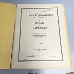 Choral Improvisations Op. 65 Volume 6 Organ Karg Elert Sheet Music Book