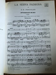 La Serva Padrona by Pergolesi Vocal Opera Score Italian 1997 Maid Mistress