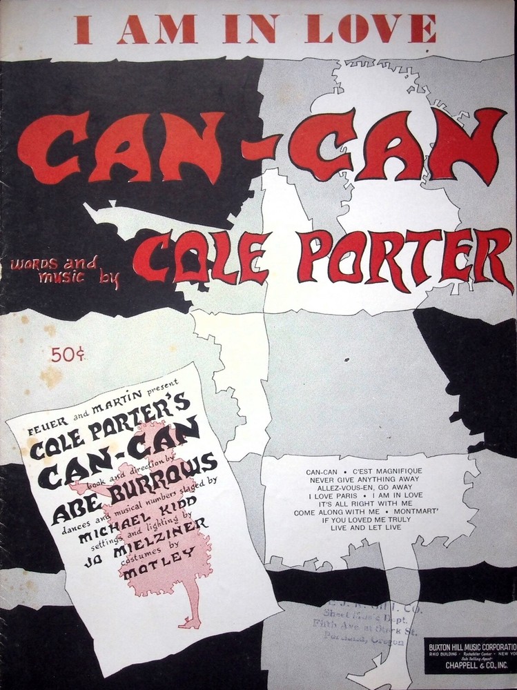 T&rsquo;S ALL RIGHT WITH ME, SHEET MUSIC FROM COLE PORTER&rsquo;S CAN CAN 1953 – MUSIC SHEET