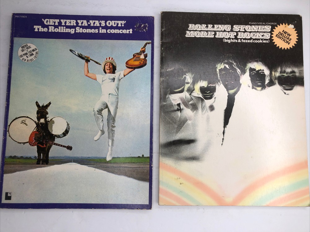 LOT OF 2 Vintage 1976 Rolling Stones Songbooks—More Hot Rocks + Get Yer Ya Ya’s