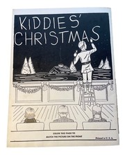 Christmas Kiddies Holiday Songs VTG Sheet Music 1937 And Coloring Book Remick