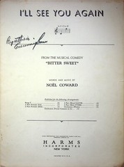 I&rsquo;LL SEE YOU AGAIN SOLO VOICE IN C PIANO 1944 COWARD BITTER SWEET ~ MUSIC SHEETS