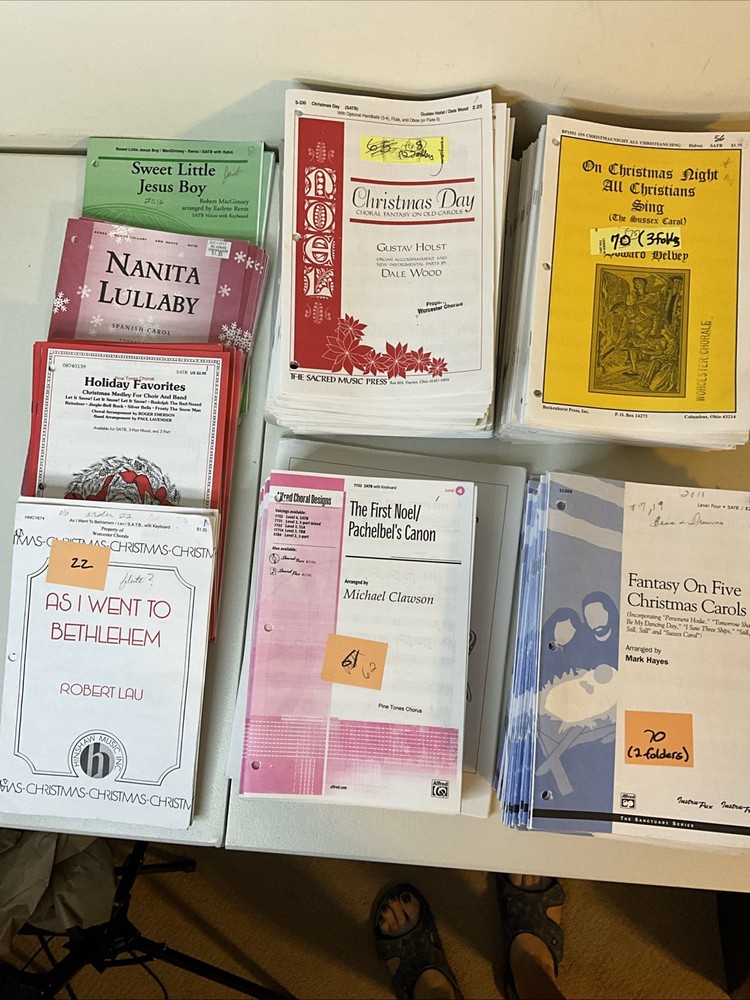Large Lot Of SATB Christmas Holiday Sheet Music Octavos Multiple copies Each GUC