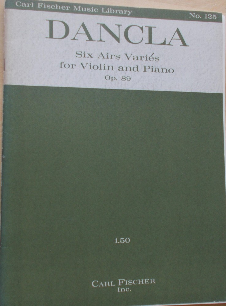 Dancla 6 Airs Varies Op 89 Violin Piano 2 Parts Unmarked