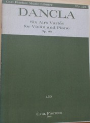 Dancla 6 Airs Varies Op 89 Violin Piano 2 Parts Unmarked