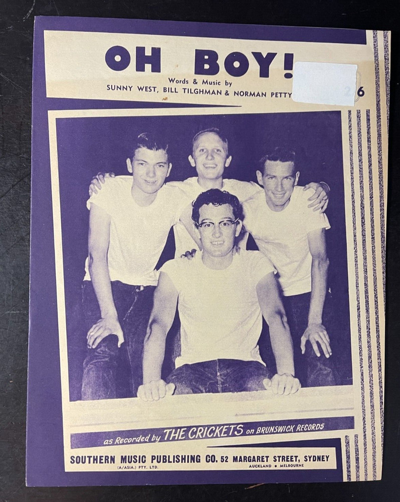 BUDDY HOLLY Oh Boy Vintage Original 1957 Sheet Music 3856