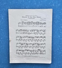 Blame It On The BLUES 1914 Black Composer CHAS L COOKE Sheet Music! Very Blue!