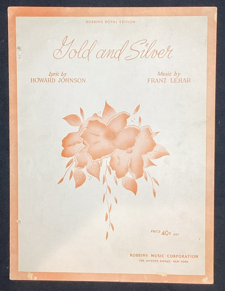 Vtg Sheet Music, Gold and Silver, Lehar 1941 – ships free