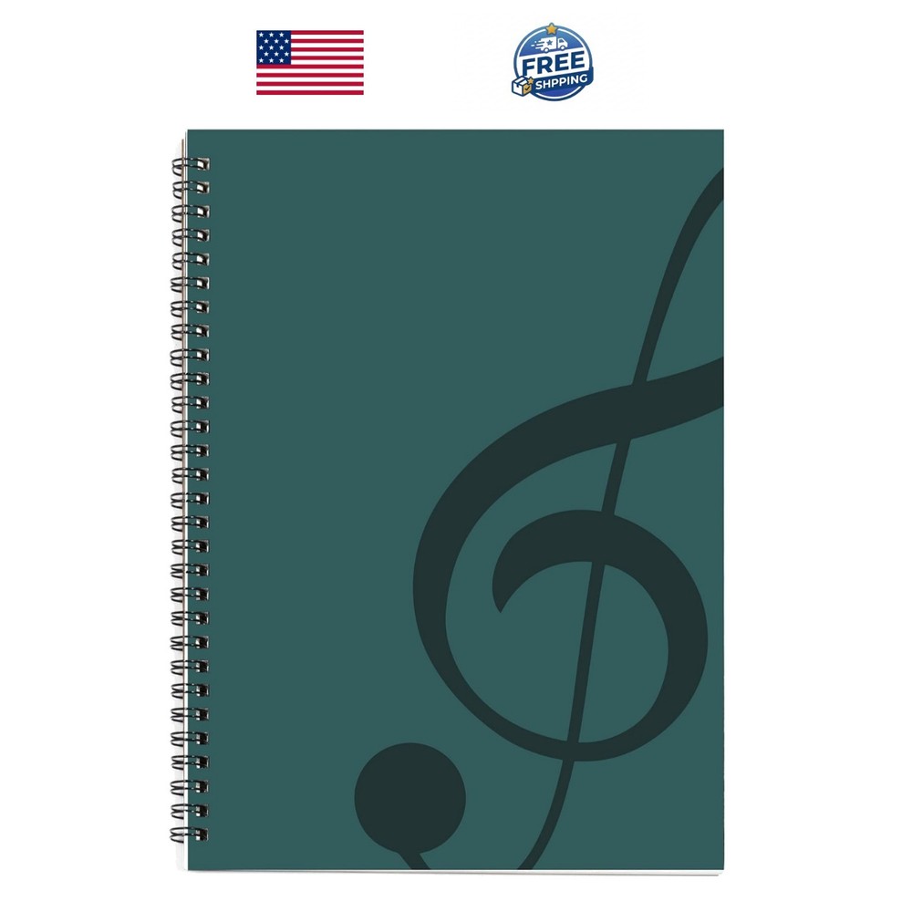 Blank Sheet Music Composition Manuscript Staff Paper Art Music Notebook Black…