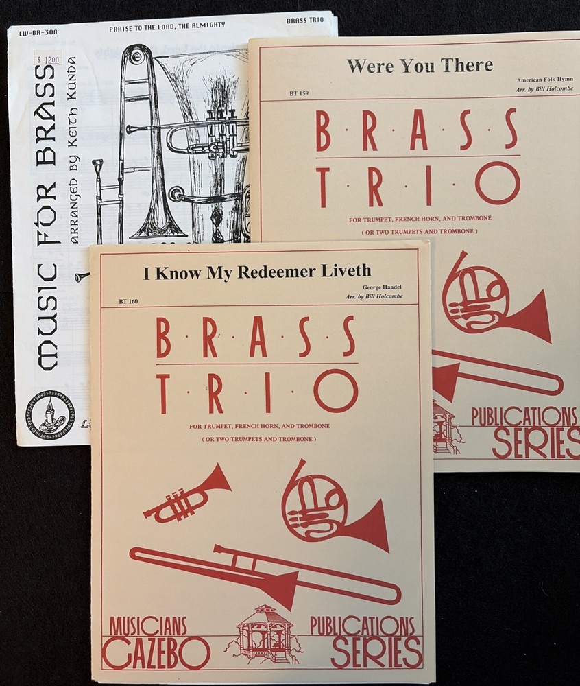 Sacred Brass Trio Sheet Music Lot 3 Complete Sets Church Ensemble Music