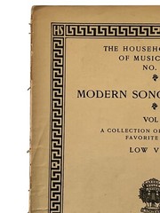 1908 Sheet Music Book MODERN SONG FAVORITES Household Series No. 41 Low Voice