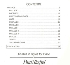 Preludes Interludes And A Postlude For Piano 1986 Sheftel Tango Scales Ballade