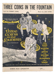 Three Coins in the Fountain Vtg Sheet Music from 20th Century Fox Movie 1954