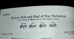 Choral Sheet Music « Great God and God Of Our Salvation » SATB Carl F. Mueller