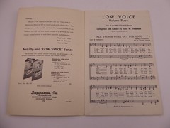 Melody-Aire Low Voice Singspiration VINTAGE Volume Three Sheet Music Book 1961