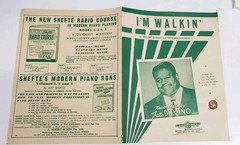 Fats Domino I&rsquo;m Walkin&rsquo; Sheet Music 1957 Imperial Records Vintage