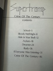 Supertramp, Crime Of The Century, Songbook, 1977