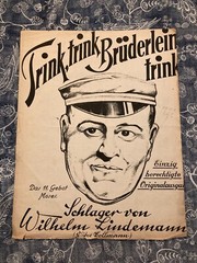 1927 Lindermann German Drinking Song Sheet (Trink Trink Bruderlein Trink)