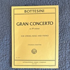 Bottesini Gran Concerto F# Minor String Bass & Piano Sheet Music IMC 3637