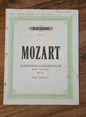Mozart Symphonie Concertante KV 364 Edition Peters No 2206 Violin,Viola, Klavier