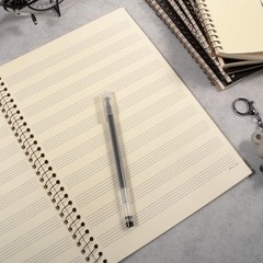 Blank Sheet Music Composition Manuscript Staff Paper Art Music Notebook Black…