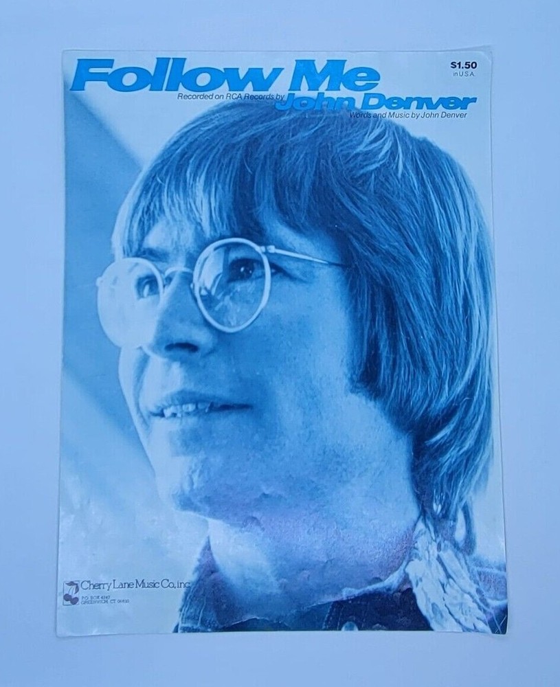 Follow Me Sheet Music John Denver Cherry Lane Music Piano Guitar 1971 Vintage