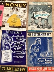 1940s Sheet Music Movie Hits 12 pieces Stars pics Crosby Hope Lund Hutton Flynn