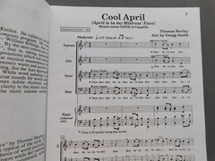 Cool April – 1993 sheet music- SATB a Cappella – Thomas Morley / Gregg Smith